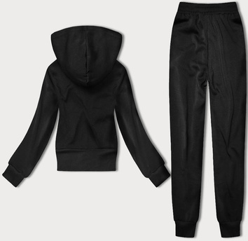 Czarno biały dres komplet z lampasami (KK0052)