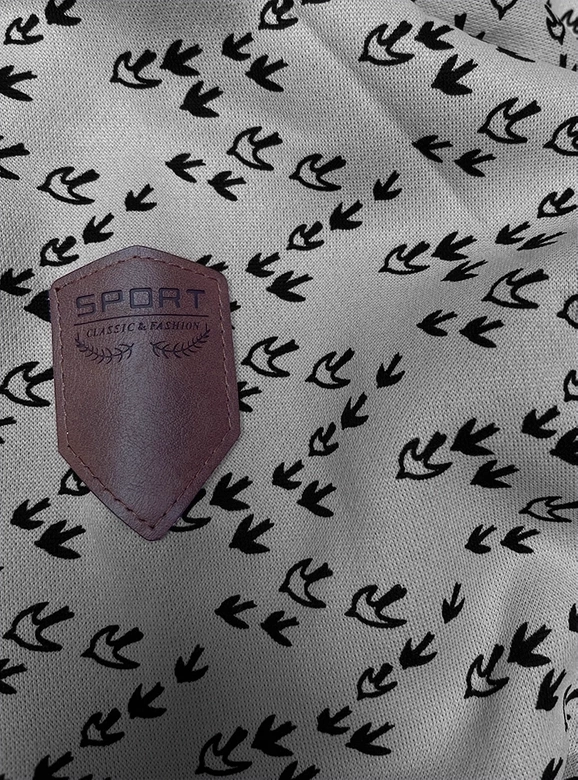 Szara rozpinana bluza damska z kapturem w jaskółki