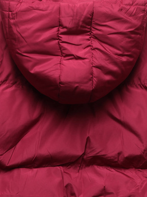 Bordowa genialna krótka damska kurtka puffer