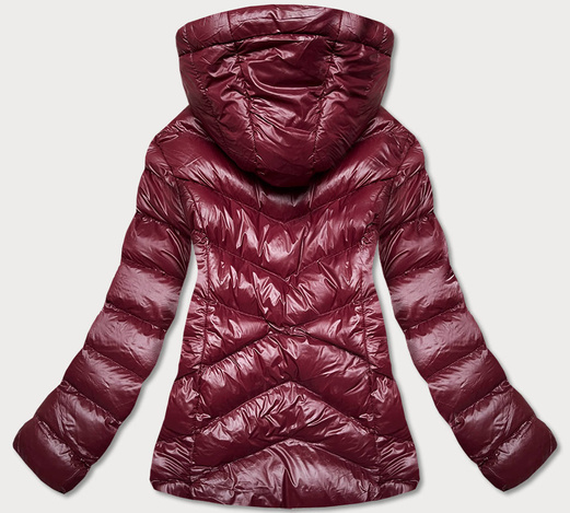 Wiśniowa kurtka zimowa damska