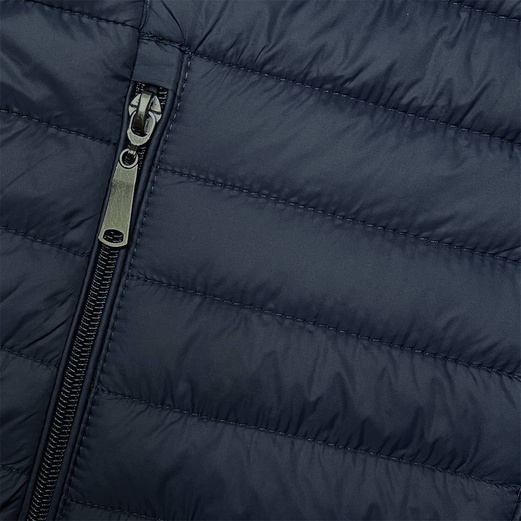 Granatowy przejściowy leciutki bezrękawnik kamizelka ze stójka