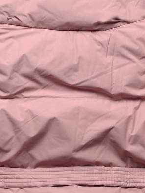 Różowa długa zimowa kurtka płaszczyk z kołnierzem