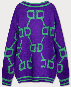 LUŻNY KARDIGAN NA GUZIKI FIOLETOWY (1074)