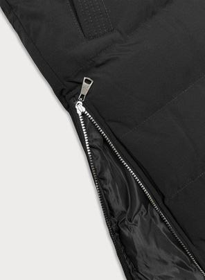 Czarny czadowy bezrękawnik kamizelka puchowa z kapturem