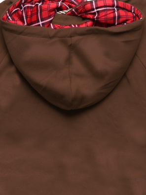 Brązowa czaderska damska bluza typu long z kapturem