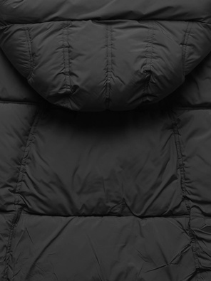 Czarna damska oversizowa damska zimowa kurtka z kołnierzem netmoda