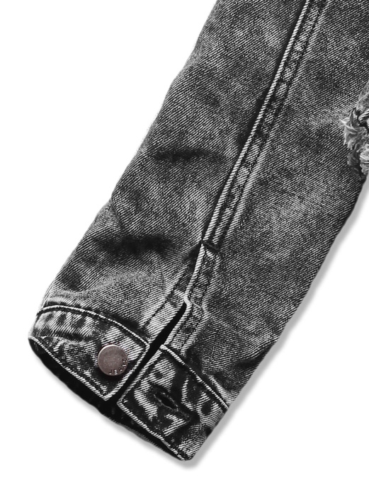 Czarna krótka damska kurtka jeansowa