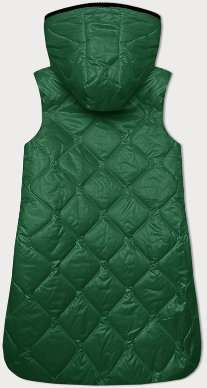 Zielony śliczny damski pikowany bezrękawnik kamizelka