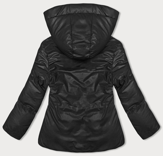 Czarna zimowa kurteczka z kapturem