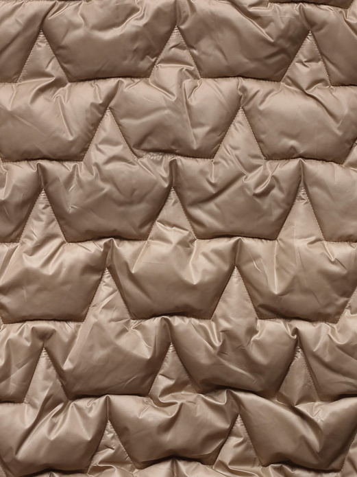 Ciemnobeżowy damski pikowany bezrękawnik ze stójką