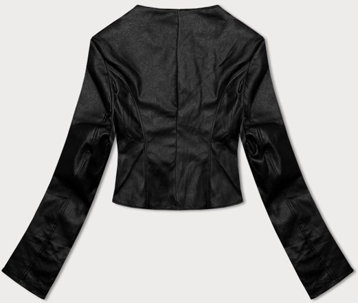 Czarna klasyczna ramoneska na suwak z dwiema kieszeniami