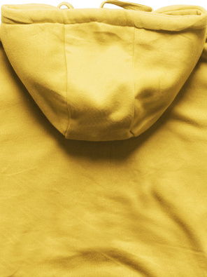 Żółta damska bluza dresowa z kapturem kangurka