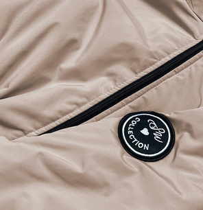 Cappuccino przejściowa kurtka ze wstawkami i kapturem PASSION