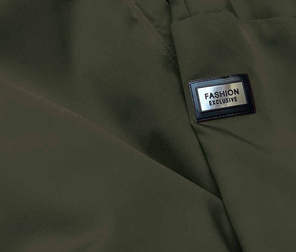 Army kurtka płaszcz  parka z ozdobnymi lampasami we wzory z kapturem