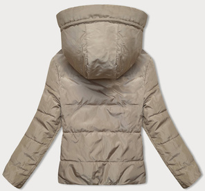 Czarno beżowa dwustronna kurtka z kapturem