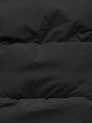 Czarny puchowy ciepły bezrękawnik na suwak ze stójką kamizelka