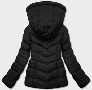 Czarna fantastyczna pikowana zimowa kurteczka