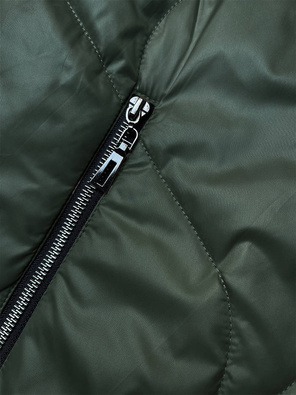 Zielona dwukolorowa wyszczuplająca przejściowa genialnie pikowana kurtka plus size