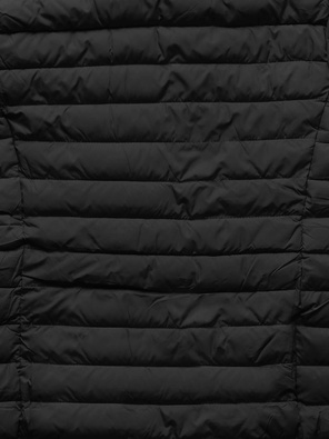 Czarna lekka przejściowa pikowana kurtka damska ze stójką