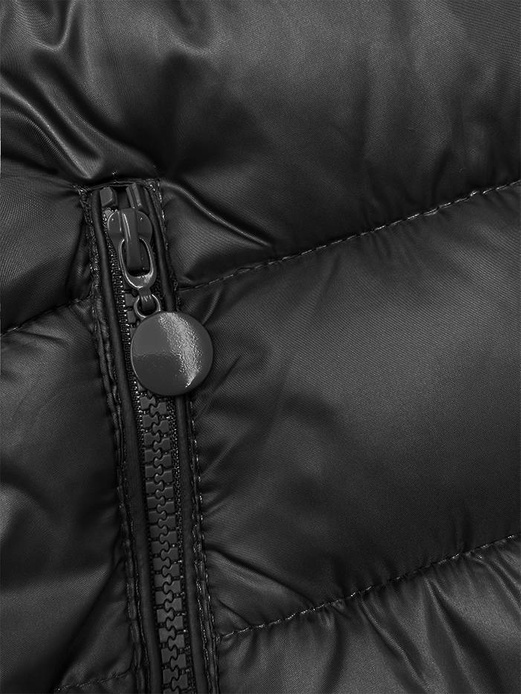 Czarna genialna pikowana kurteczka z kapturem