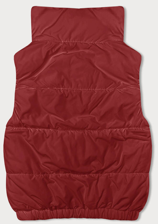 Czerwony bezrękawnik kamizelka ze stójką z zdobną podszewką