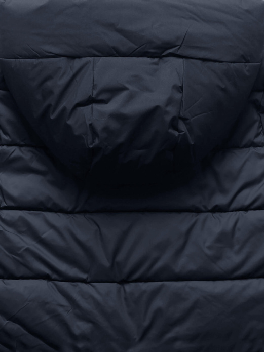 Granatowa genialna długa zimowa damska kurtka z kapitalnym kapturem