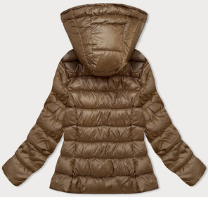 Brązowa genialna pikowana kurteczka z kapturem