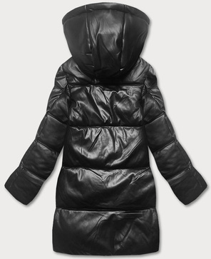 Czarno zółta dwukolorowa kurtka zimowa z kapturem