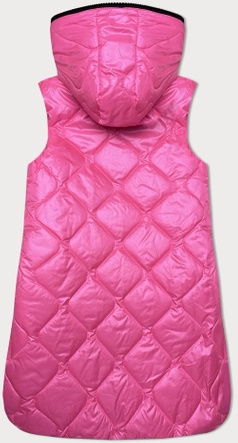 Różowy śliczny damski pikowany bezrękawnik kamizelka
