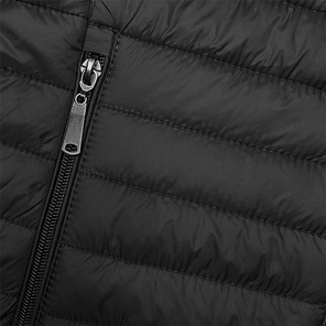 Czarny przejściowy leciutki bezrękawnik kamizelka ze stójka