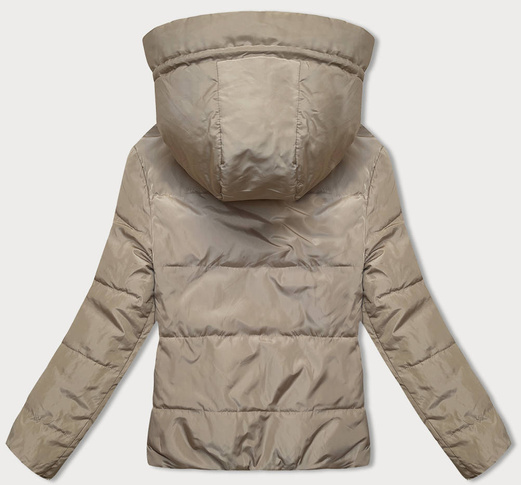 Czarno beżowa dwustronna kurtka z kapturem