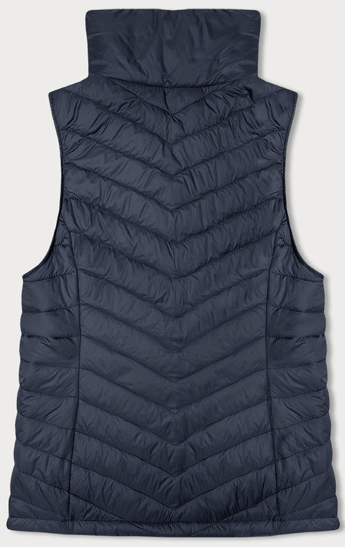 Granatowa pikowana kamizelka bezrękawnik ze stójką