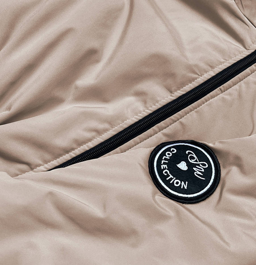 Cappuccino przejściowa kurtka ze wstawkami i kapturem PASSION