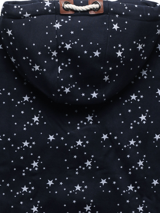 Granatowa melanżowa bluza damska z kapturem zapinana na suwak