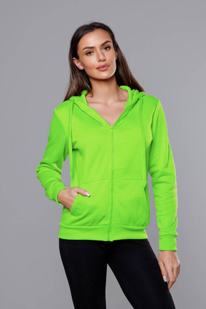 Zielona zapinana damska bluza z kapturem