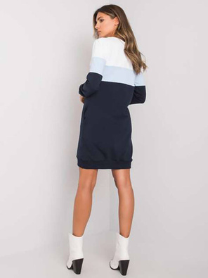 Biało niebiesko granatowa sportowa sukienka dresowa