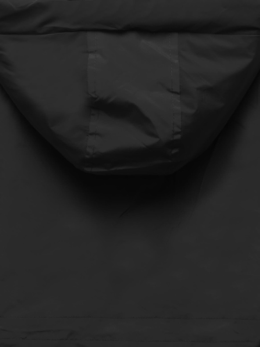 Czarna czaderska damska przejściowa kurtka parka z kapturem