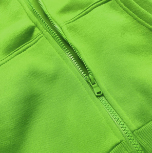 Zielona zapinana damska bluza z kapturem