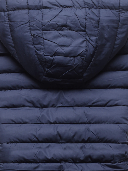 Granatowa pikowana damska kamizelka z kapturem