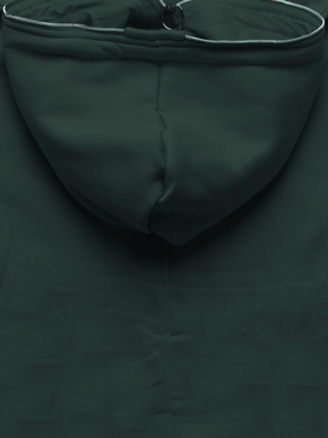 Zielona unikalna damska długa bluza z kapturem 