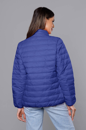 Granatowa urocza kurtka pikowana ze stójką