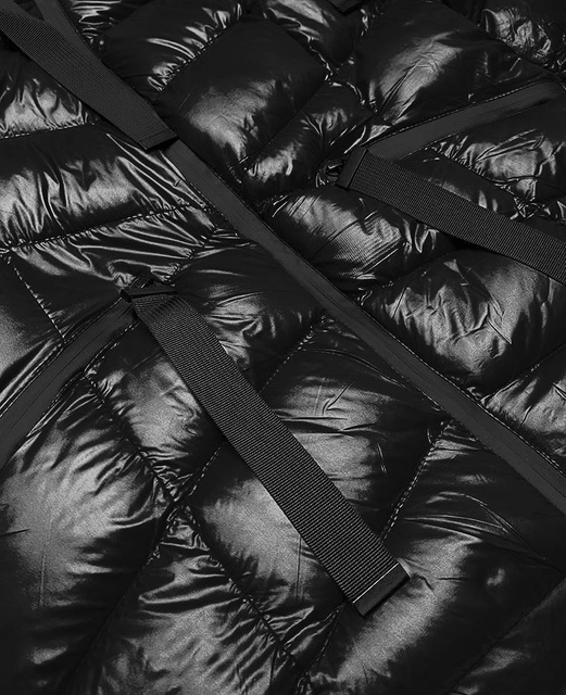 Czarna lux zimowa pikowana kurtka