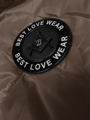 Ciemnobeżowy śliczny damski pikowany bezrękawnik kamizelka