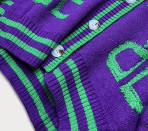 LUŻNY KARDIGAN NA GUZIKI FIOLETOWY (1074)