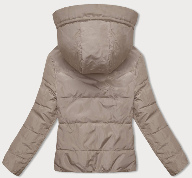 Cappuccino khaki dwustronna kurtka z kapturem