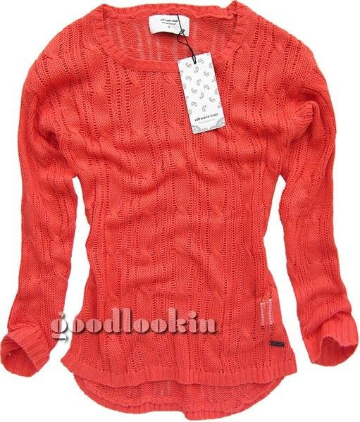 SWETER DIVERSE KORALOWY (KAKI)