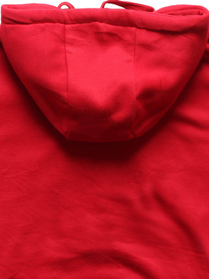 Czerwona damska bluza dresowa z kapturem kangurka