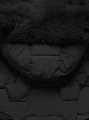 Czarna przejściowa kapitalna damska kurtka z paskiem