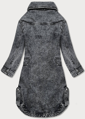 Luźna damska jeansowa kurtka/narzutka czarna (pop7017-k)