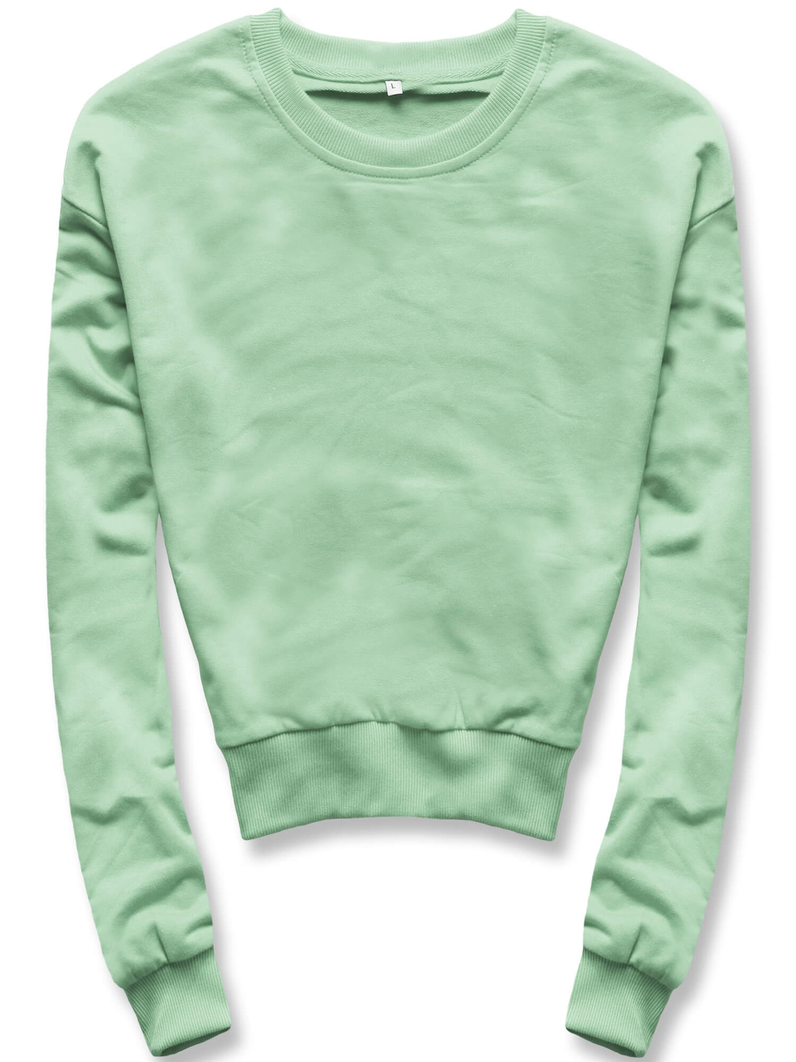 Pistacjowa wygodna gładka bluza dresowa basic